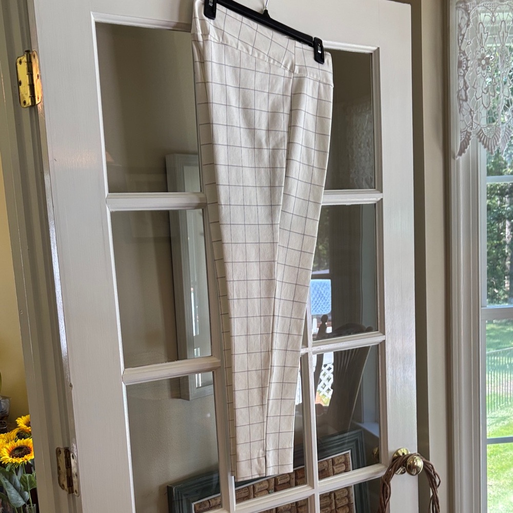 Zac & Rachel Cream Plaid Pants